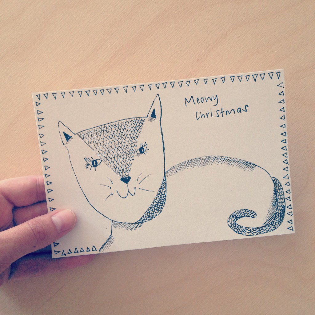 My homemade Meowy Christmas card from Nat